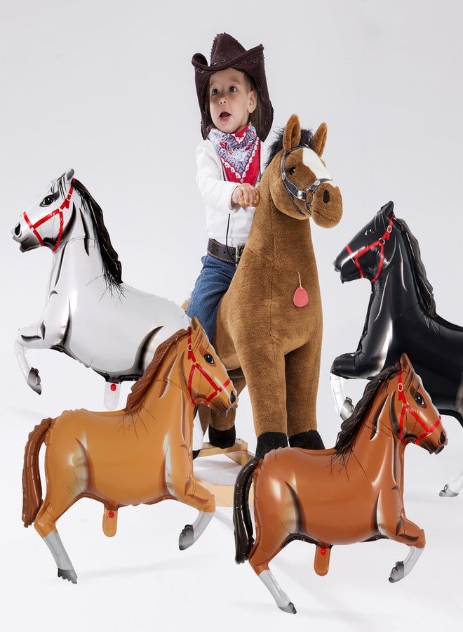 KINYFY 8 Pcs Horse Balloons,30 Inch Horse Shaped Balloons Large Horse Foil Balloon Horse Themed Party Balloons for Birthday Baby Shower Horse Animal Themed Cowboy Party Decorations - Image 3